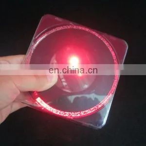 Red Led Round Coaster With Transparent Blister Pack thumbnail-1