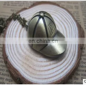 Hot Sale Stripe Hat Cap Design Pocket & Watches Bronze Antique Pocket Watch Vintage Retro Quartz Watch for Women Men Kids thumbnail-1