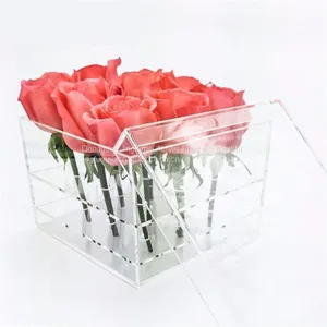 Hot Selling Japanese Customized Size Cake Box Gift Chocolate Box Clear Lucite Flower Box thumbnail-1