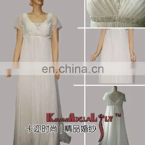 EM722 Short Sleeve Gravida Taffeta Wedding Dress Wedding Gown thumbnail-1