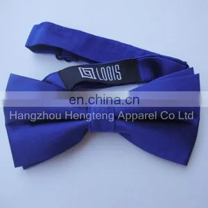 Pre Tied 100% Silk Bow Tie With Solid Blue Color thumbnail-1