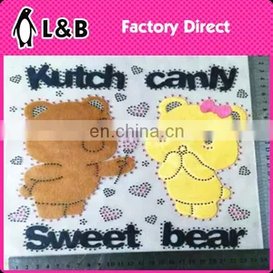 Cute Rhinestone Chenille Hot Fix Motif Embroidered Patches thumbnail-1