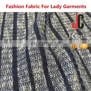 Shaoxing Knit Market T/R Melange Spandex Knit Stripe Elastic Fabric thumbnail-2