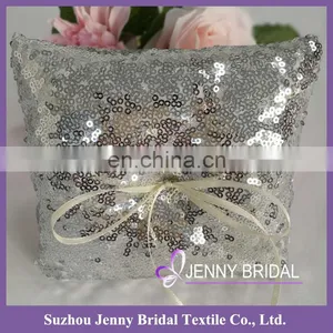 RP02 Cheap Silver Sequin Deorative Wedding Ring Bearer Pillow thumbnail-2