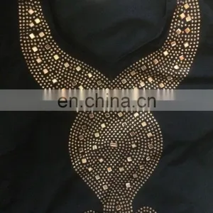 Black Color Lycra Burkha With Golden Diamond Stone Work / New Arrival in Islamic Style Abaya (dubai Abaya 2017) thumbnail-2