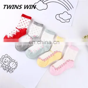European 2018 New Products Wholesale Children Cartoon Cute Winter Warm Printed Woven Cotton Knee Short Sock thumbnail-1