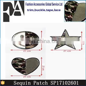 Hot Sale T-shirt Patch Heart Star Smiling Face Embroidery Patch With Camouflage And Sequins thumbnail-6