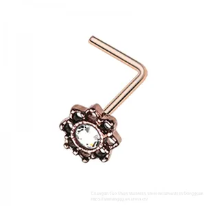 New Hot Money Puncture Stainless Steel Insert Drill Nail, Foreign Trade Jewelry Earrings, Titanium Steel Nose Ring Manufacturer Wholesale thumbnail-2