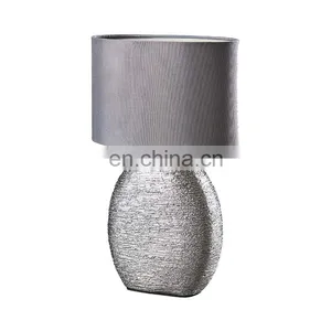 America Wholesale Hotel Home Decor Custom Made Ceramic Base Unique Fancy Cheap Silver Table Lamps for Gift thumbnail-1
