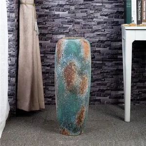 Retro American Countryside 0.5 0.6 0.7 Meter Large Green Ceramic Vase For Home Study Decor thumbnail-4