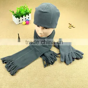 2016 Fashion Two-pieces Poral Fleece Hat & Scarf & Glove Sets thumbnail-3