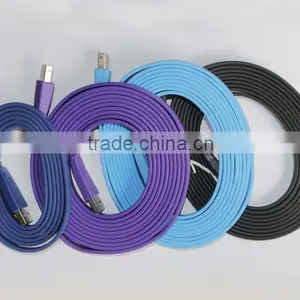 Flat-type Design Multicolour USB 2.0 Printer Cable A TO B , 2.0 Extension USB Printer CABLE thumbnail-2