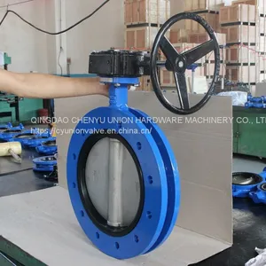 Resilient Seated Concentric Type Ductile Cast Iron Industrial Control Wafer Butterfly Valves With EPDM PTFE PFA Rubber Lining API/ANSI/DIN/JIS/ASME/Awwa thumbnail-2