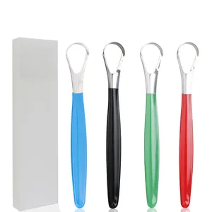 Hot Sell Stainless Steel Tongue Cleaner Scraper With Comfortable Handle for Oral Care thumbnail-1