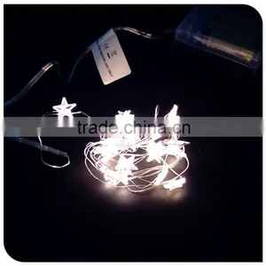 Battery Operated Warm White Copper Wire With Little Stars Mini Led Christmas Lights thumbnail-5