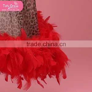 Luxury Black Red Ball Gown Feather Cupcake Pageant Dress For Girl thumbnail-6
