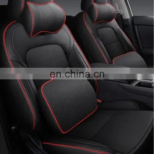 Black Orange Intermediate True Genuine Leather Back Rear Row Wrapped Luxury Car Modify Seat Cover Fit for Tuc Son 2021 2022 thumbnail-4