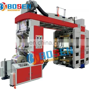 HIGH SPEED 4 6 8 COLORS LETTERPRESS PLASTIC FILM BAG NON-WOVEN PP PE COATED PAPER LABEL FLEXOGRAPHIC PRINTING MACHINE PRICE thumbnail-1