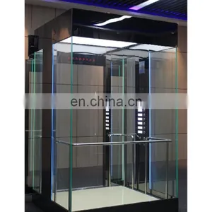 Elevator Safety Lift Panoramic Glass Large Capacity Titanium Stainless Steel Passenger Elevator Best Choice Residential Home thumbnail-1