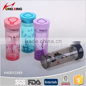 Screw Top Water Bottle 450ml Plastic Tumbler Cup Lid Travel Mug thumbnail-2