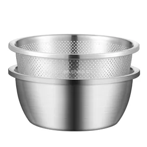 304 Stainless Steel Multi-purpose Dish Mixing Bowl Salad Bowl Kitchen Dish Set Basin thumbnail-1