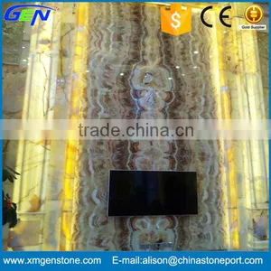 Popular Wall Setting Natural Cream Onyx Marble Plate thumbnail-1