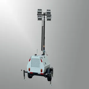 Factory Direct Trailer Mounted Diesel Mobile Lighting Tower Hydraulic Telescopic Light Tower For Construction Site thumbnail-5