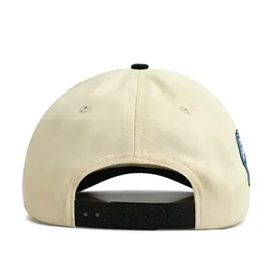 Custom Slogan 3d Puff Embroidered 5-panel Snapback Hat Personalized Two Tone Color Block Embroidery Billiards Cap Golf Hats thumbnail-5