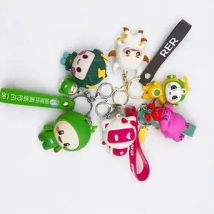 Custom 3D Logo Soft PVC Keychain Personalized Rubber Key Ring for Business Promotional Gift thumbnail-1