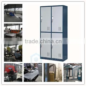 Promotional Unassembled Double Tier 4 Doors Metal Wardrobe Lockers for School Gym Locker thumbnail-6
