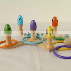 Multi Function Kids Ring Toss Wooden Toy Bowling Fishing Game Toys thumbnail-1