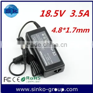 Cheapest Hot Sale Factory Price Oem Switching Laptop Adapter for hp 18.5v 3.5a 4.8*1.7mm thumbnail-1