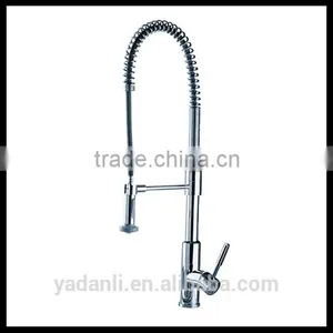 Chrome Polished Deck Mounted Single Lever Pull Out Pre-rinse Spray Kitchen Faucet D001 thumbnail-1