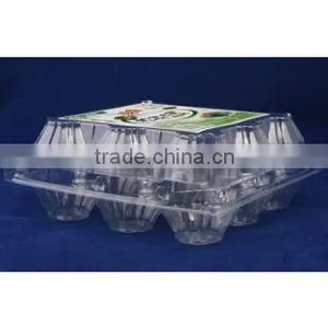 Plastic Egg Container,PET Egg Packing Tray,clear Egg Box,9 Cavities thumbnail-1