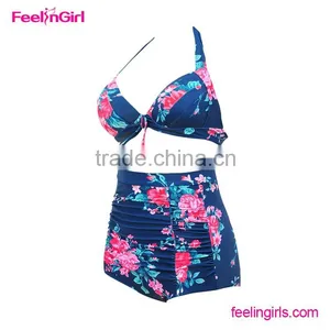 Wholesale Floral Printed Padded Strapless Bikini thumbnail-3