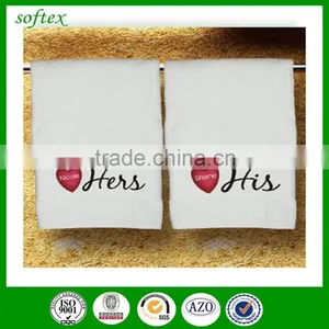 Wholesale His and Hers Embroidery Design Terry Bath Towel 100% Cotton thumbnail-4