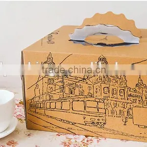 China Manufacture Folding Brown Kraft Paper Cake Box,food Packing Box thumbnail-5