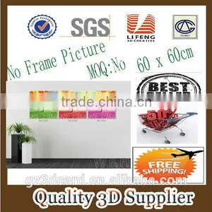 New Material PET 1.5mm No Frame Picture Hot Sale Golden Abstract 3d Picture for Room thumbnail-1
