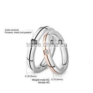 Couple Finger Rings Titanium Steel Simple Design Set Ring thumbnail-4