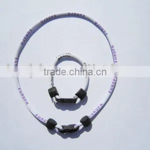 Power Energy Titanium Germanium 1 Rope Necklace & Bracelet Set thumbnail-1