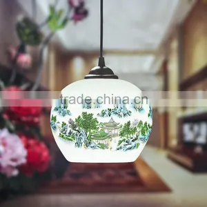 Jingdezhen Pastel Decal Outdoor Pendant Light Ceiling Pendant Light thumbnail-3