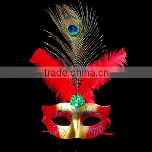 Mardi Gras Masquerade Halloween Feather Party Favor Wedding Decorations Mask thumbnail-2