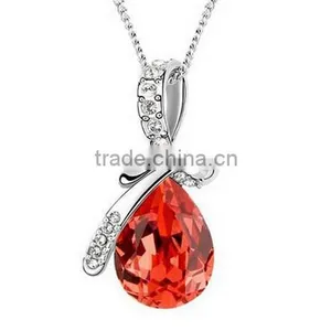 Women Jewelry Necklace Fashion Crystal Pendant Alloy Ailver Bracelet Chain thumbnail-3