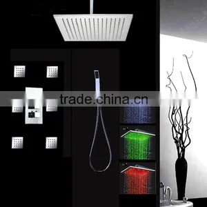 High Quality 16 Inches Square Led Shower Head,wall Mounted Body Shower Set With Led Lighting thumbnail-5