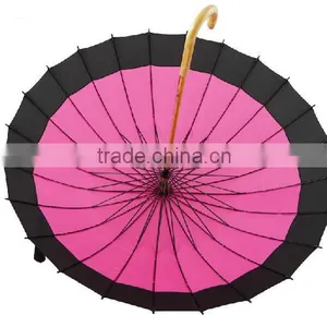 Fashion 16k Straight Edge Wind Breaker Umbrella Wooden thumbnail-3
