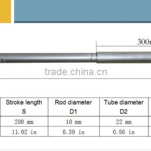 Gas Spring With Rod Coverd by a Cylinder YQ10/22-280-575(A-A)550 thumbnail-5