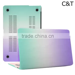 C&T Orange + Green Rainbow Rubberized Hard Case Cover for Macbook Pro 15.4" Quality Choice thumbnail-2