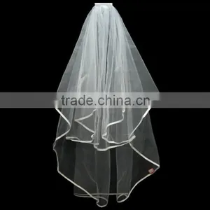 2016 Edged Ivory White Wedding Veil Soft Tulle High Quality Wedding Veils thumbnail-6