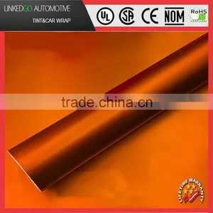 Factory Direct Sales Matte Satin Chrome Car Wrap Wholesales 1.52*20M Matte Orange Metallic Vinyl Wrap thumbnail-1