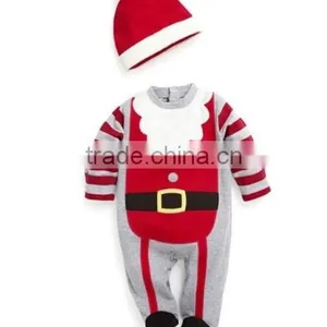2 Pcs Cheap Cute Christmas Infant Coverall With Hat thumbnail-4